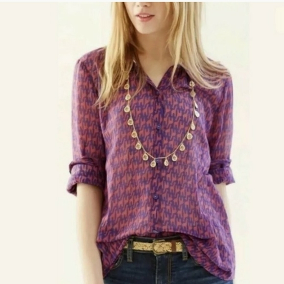 Anthropologie Tops - Anthropologie Hei Hei Zebra Print Blouse